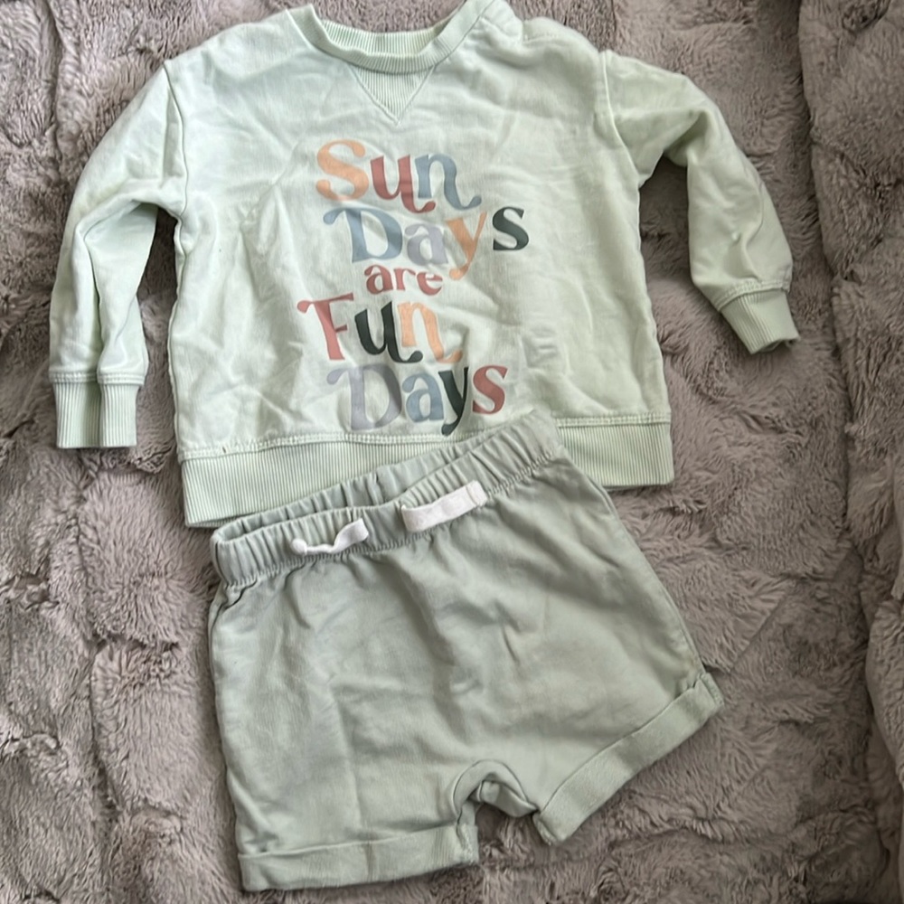 Little Co. by Lauren Conrad Mint Sweatshirt and Shirt Set
